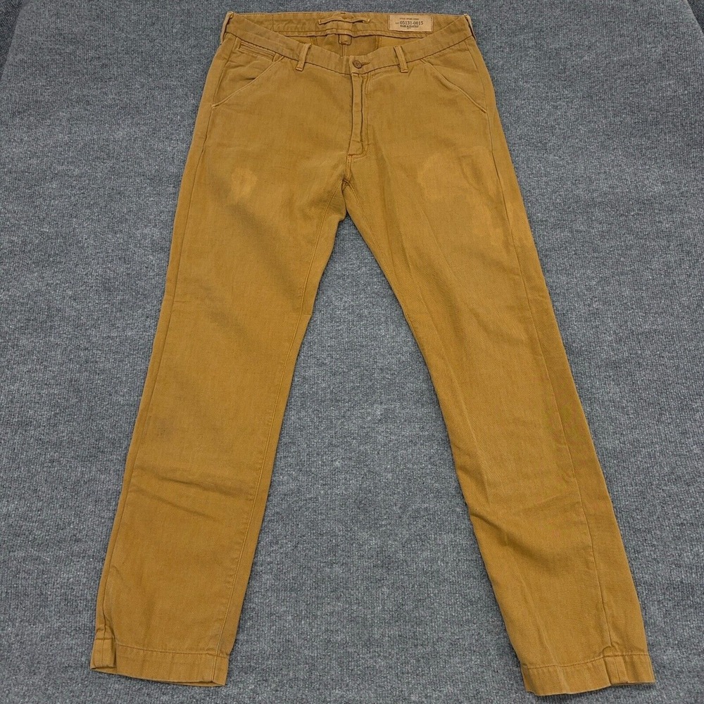 Levis Made & Crafted Spoke Chino Pant Mens 34x34 Brown Selvedge Trousers *READ*